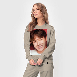 Костюм хлопковый женский Хосоки, цвет: миндальный — фото 2