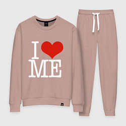 Костюм хлопковый женский I love me, цвет: пыльно-розовый