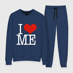 Костюм хлопковый женский I love me, цвет: тёмно-синий
