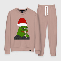 Костюм хлопковый женский Новогодний пепе, цвет: пыльно-розовый