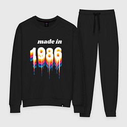 Костюм хлопковый женский Made in 1986 liquid art, цвет: черный