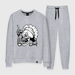 Костюм хлопковый женский Chef skull, цвет: меланж