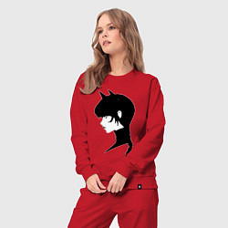 Костюм хлопковый женский Wednesday в стиле аниме, цвет: красный — фото 2