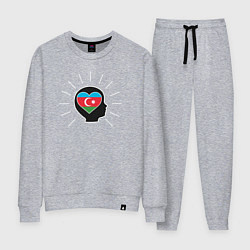 Костюм хлопковый женский Любовь к Азербайджану, цвет: меланж