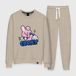 Костюм хлопковый женский Cooky BT21 Jungkook, цвет: миндальный