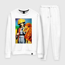 Костюм хлопковый женский Salvador Dali and lion, цвет: белый