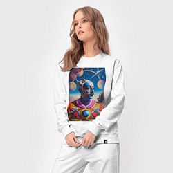 Костюм хлопковый женский Космический портрет Сальвадора Дали, цвет: белый — фото 2
