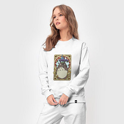 Костюм хлопковый женский Totoro card, цвет: белый — фото 2