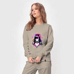 Костюм хлопковый женский Anime glitch imp girl, цвет: миндальный — фото 2