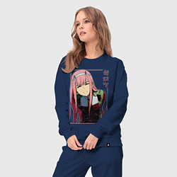 Костюм хлопковый женский Zero Two anime girl, цвет: тёмно-синий — фото 2