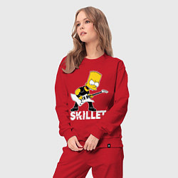 Костюм хлопковый женский Skillet Барт Симпсон рокер, цвет: красный — фото 2