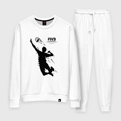 Костюм хлопковый женский FIVB - международная федерация волейбола, цвет: белый