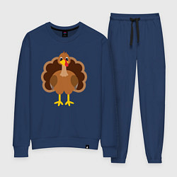 Костюм хлопковый женский Turkey bird, цвет: тёмно-синий