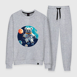 Костюм хлопковый женский Космическая коала, цвет: меланж