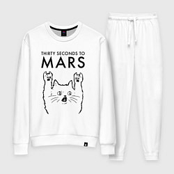 Костюм хлопковый женский Thirty Seconds to Mars - rock cat, цвет: белый