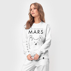 Костюм хлопковый женский Thirty Seconds to Mars - rock cat, цвет: белый — фото 2