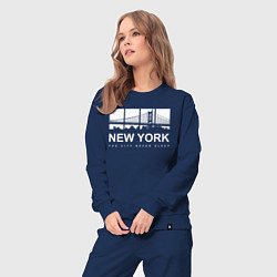 Костюм хлопковый женский Нью-Йорк Сити, цвет: тёмно-синий — фото 2