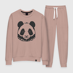 Костюм хлопковый женский Панда бамбуковый медведь, цвет: пыльно-розовый