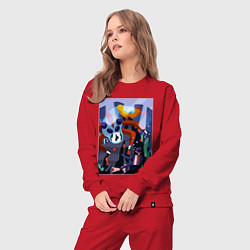 Костюм хлопковый женский Subnautica морские чудовища, цвет: красный — фото 2