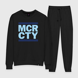 Костюм хлопковый женский Run Manchester city, цвет: черный