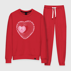 Костюм хлопковый женский Everythings nice, цвет: красный