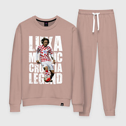 Костюм хлопковый женский Лука Модрич Хорватия, цвет: пыльно-розовый