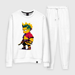 Костюм хлопковый женский Bart Simpson samurai - neural network, цвет: белый
