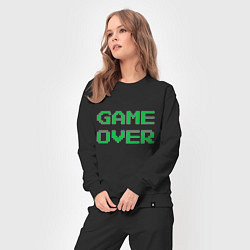 Костюм хлопковый женский Серо-зеленый game over, цвет: черный — фото 2