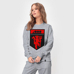 Костюм хлопковый женский Manchester logo, цвет: меланж — фото 2