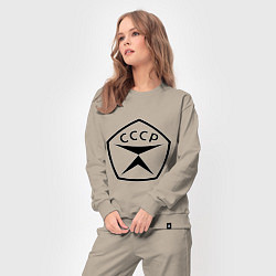 Костюм хлопковый женский Знак качества СССР, цвет: миндальный — фото 2