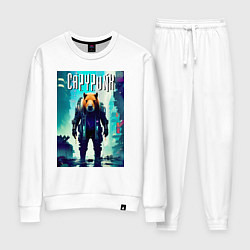 Костюм хлопковый женский Capypunk - urban style - neural network, цвет: белый