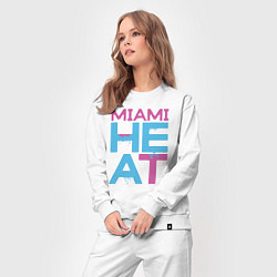 Костюм хлопковый женский Miami Heat style, цвет: белый — фото 2