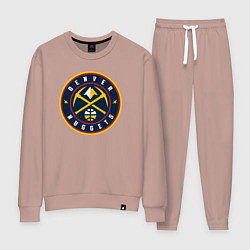 Костюм хлопковый женский Denver Nuggets, цвет: пыльно-розовый