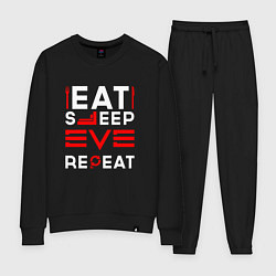 Женский костюм Надпись eat sleep EVE repeat