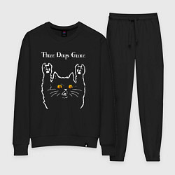 Костюм хлопковый женский Three Days Grace rock cat, цвет: черный