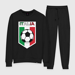 Костюм хлопковый женский Футбол Италии, цвет: черный