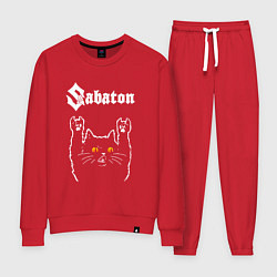 Костюм хлопковый женский Sabaton rock cat, цвет: красный