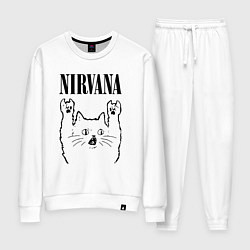 Костюм хлопковый женский Nirvana - rock cat, цвет: белый