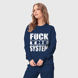 Костюм хлопковый женский SoD - f**k the system, цвет: тёмно-синий — фото 2