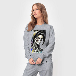 Костюм хлопковый женский Крутая деваха в экзоскелете - киберпанк, цвет: меланж — фото 2