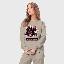 Костюм хлопковый женский Rose Blackpink kpop, цвет: миндальный — фото 2