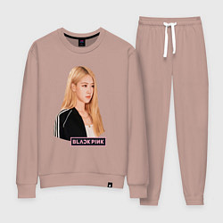 Костюм хлопковый женский Blackpink Rose music, цвет: пыльно-розовый