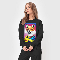 Костюм хлопковый женский Fox - pop art - fashionista, цвет: черный — фото 2