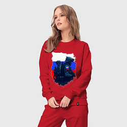 Костюм хлопковый женский Военные РФ и флаг - neuro art, цвет: красный — фото 2