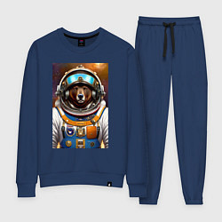 Костюм хлопковый женский Bear cool astronaut - neural network, цвет: тёмно-синий