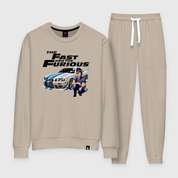 Костюм хлопковый женский Брайан ОКоннер Nissan Skyline R34, цвет: миндальный