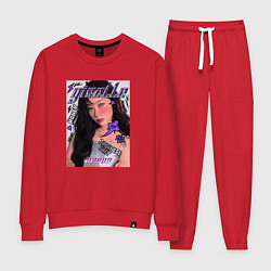 Костюм хлопковый женский Giselle - Aespa, цвет: красный