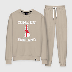 Костюм хлопковый женский Come on England, цвет: миндальный