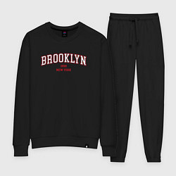 Костюм хлопковый женский Brooklyn New York, цвет: черный