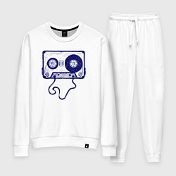 Костюм хлопковый женский Music cassette, цвет: белый